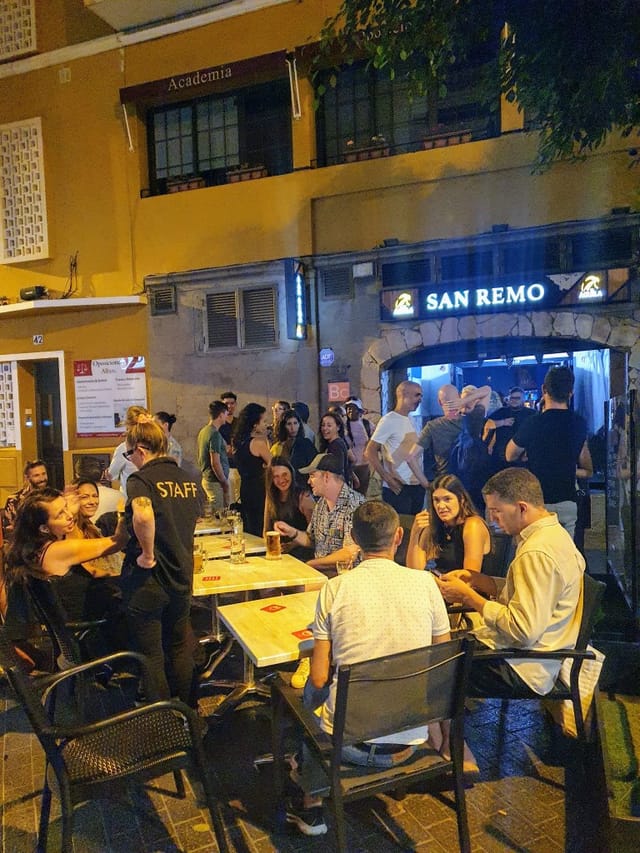 Outdoor networking lounge with cabaret seating for corporate events and social mixers.