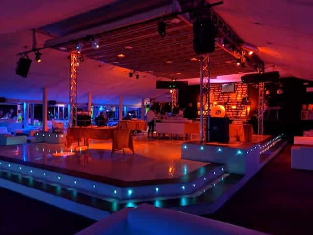 New York Lounge event space with LED uplighting for corporate galas and nightlife activations.