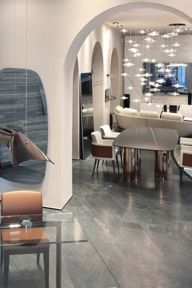 VIP board meeting breakout space at Brera Site showroom for exclusive executive roundtables.