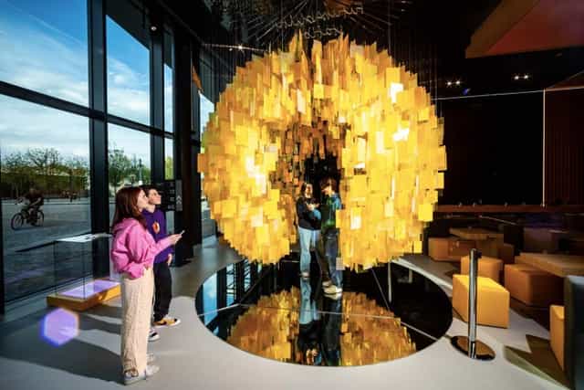 STEP Café experiential art installation for corporate events and brand activations.