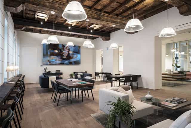 Appartamentino at Casa LAGO: industrial breakout space for corporate workshops and networking.