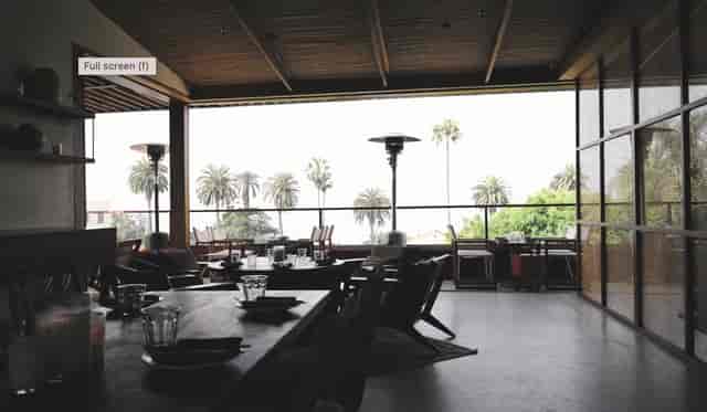 Private Ocean Room at Élephante LA: open-air venue for executive receptions and networking events.