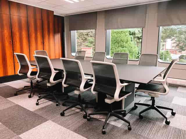 Boardroom at The Hive with ergonomic seating for strategic planning and professional interviews.