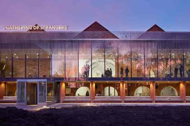 Whitworth South Gallery: historic brick and glass venue for networking events and conferences.