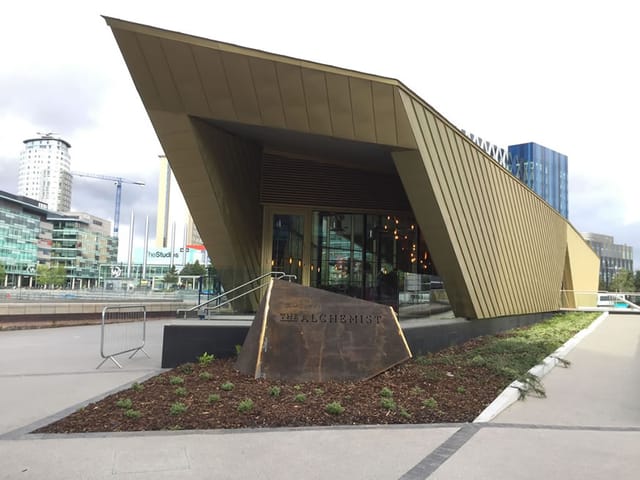 Modern restaurant exterior at The Alchemist, perfect for VIP receptions and brand activations.