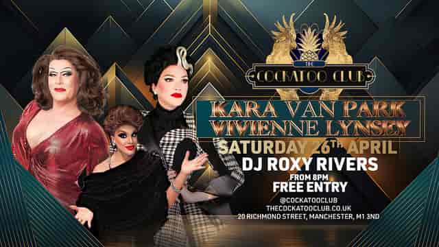 Art Deco cabaret event flyer for The Cockatoo Club: free-entry themed nightclub promotional poster.