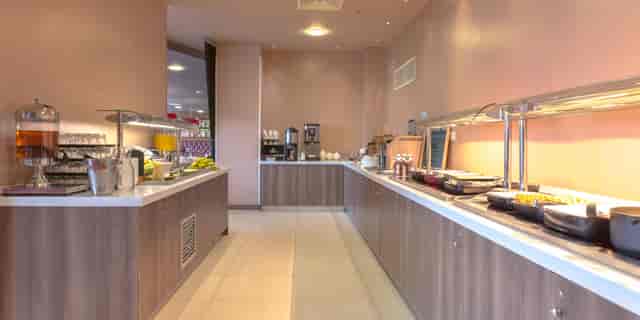 Hotel breakfast buffet station at Holiday Inn Manchester MediaCityUK for corporate event catering.