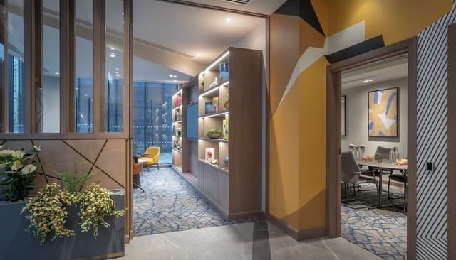 Modern breakout lounge and boardroom at Maldron Hotel Manchester for corporate events and meetings.