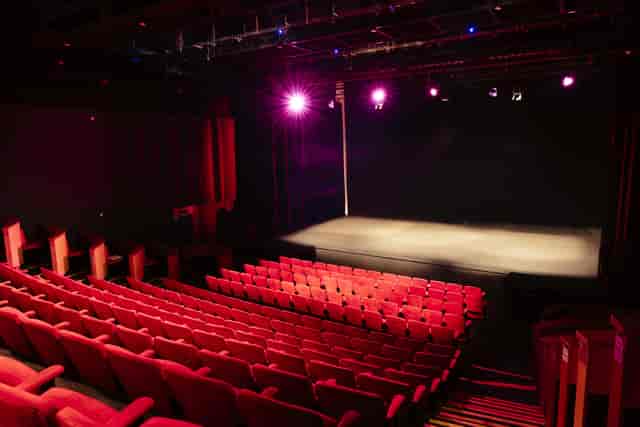 Factory International theater with tiered seating for keynote presentations and corporate events.