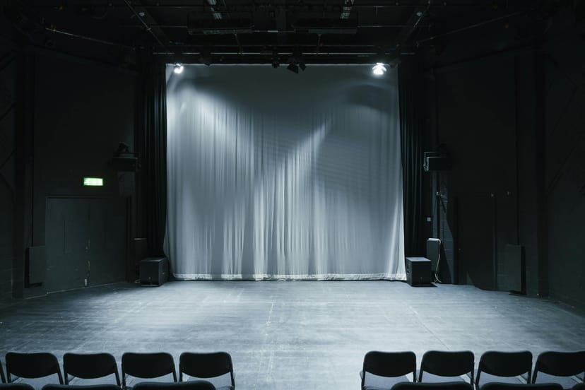 Black-box stage at Contact Manchester, perfect for intimate corporate events and theater productions.