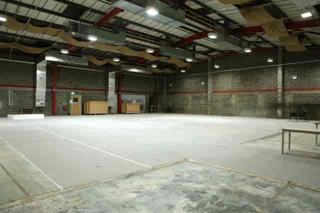 Industrial event space at The Sharp Project with high ceilings for creative event staging.