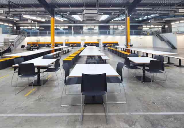 Industrial meeting room at The Sharp Project for networking events and workshops.