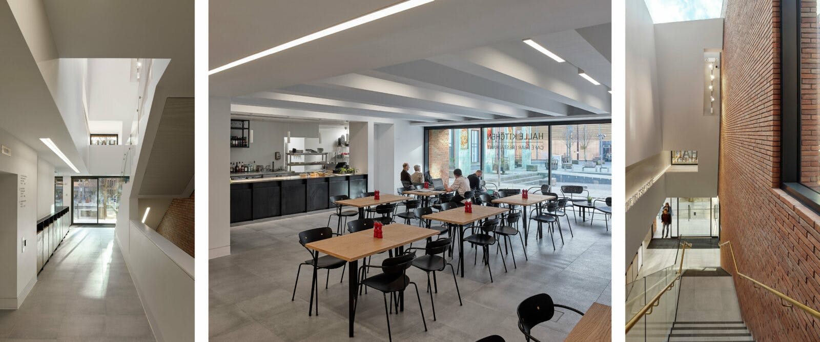 Modern rehearsal studio with natural light, ideal for corporate events and gatherings.