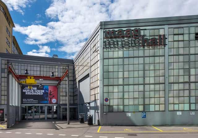 Waldkantine industrial-chic event venue with high-clearance for trade shows and productions.