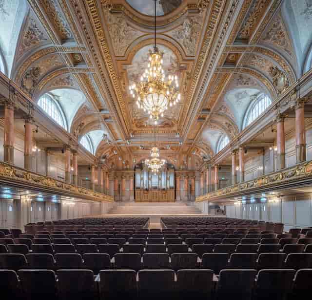 Historic Grosse Tonhalle concert hall, elegant venue for gala awards and keynote events.