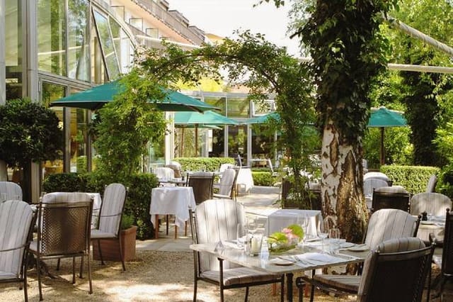 Leafs Restaurant: Premium al fresco garden space for high-end networking and social events.