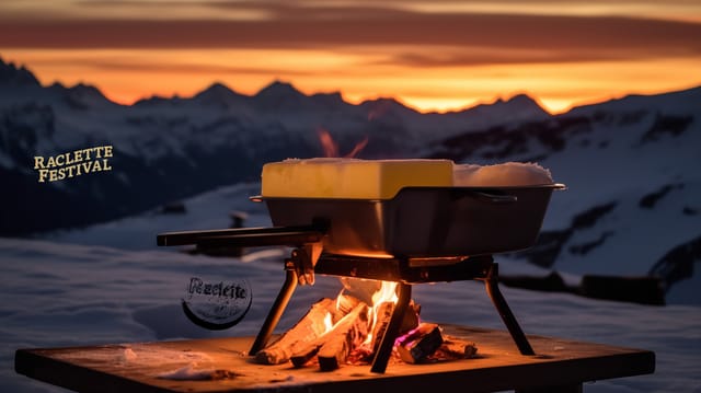 Raclette Festival at See Lounge Zurich: Alpine incentive event with sunset backdrop.