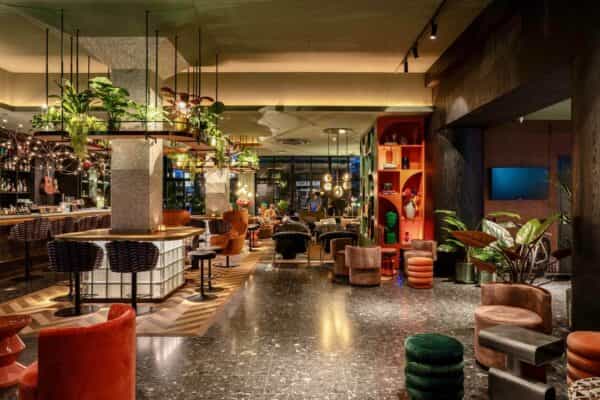 Sophisticated lounge at Alte Papierfabrik, ideal for networking and corporate events.