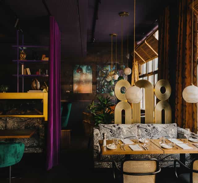 High-design restaurant at The Home Hotel Zurich for VIP networking and executive dinners.