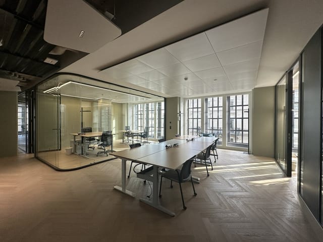 Modern boardroom and huddle rooms for professional collaborative meetings and corporate events.