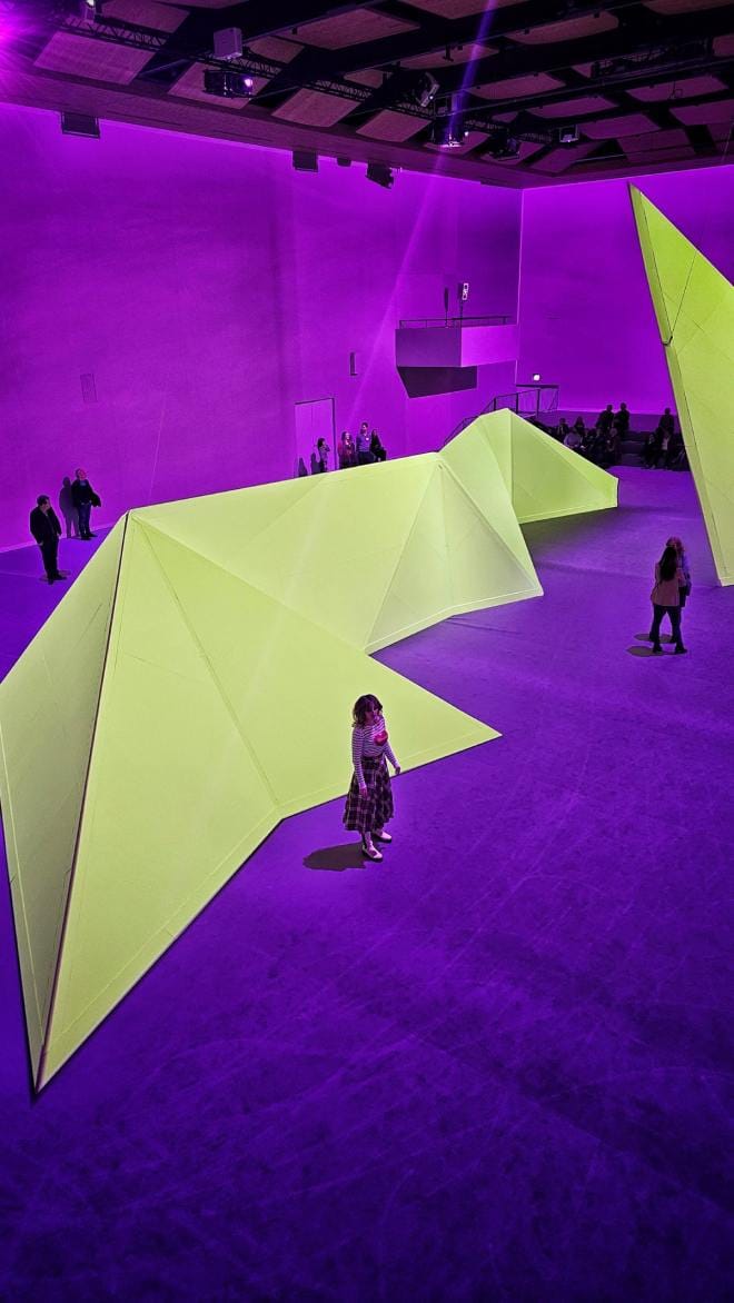 Lichthalle MAAG stage with geometric lighting, perfect for brand activations and corporate events.