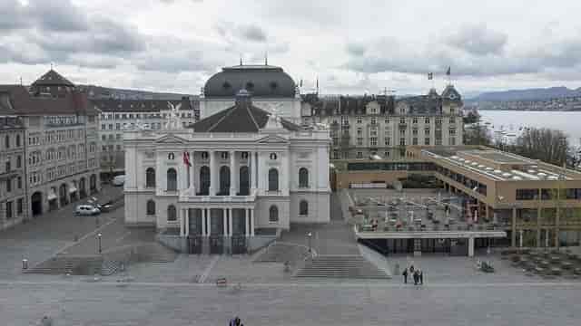 Zurich Opera House: historic venue with modern terrace for corporate galas and events.