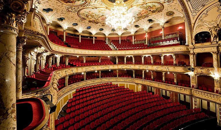Hauptbühne Opernhaus Zurich: Multi-tiered historic theater venue for keynote sessions and galas.