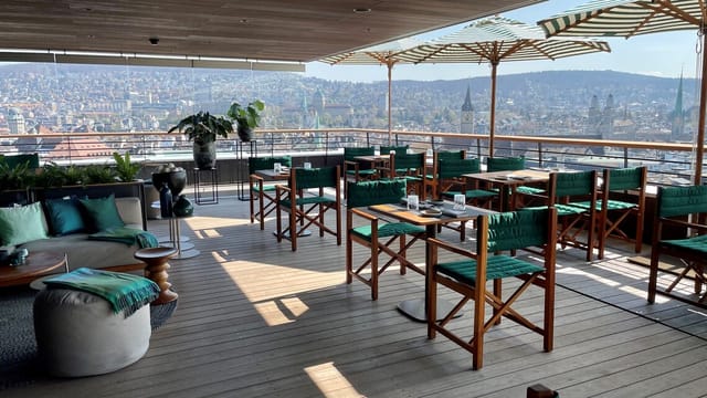 High-end rooftop bar with city views for corporate networking and premium event hospitality.