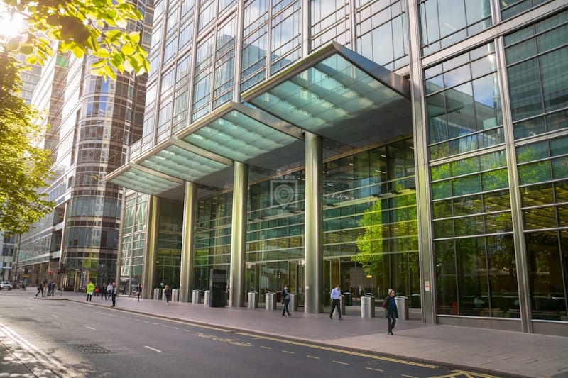 Modern corporate venue entrance for executive summits and professional client meetings.