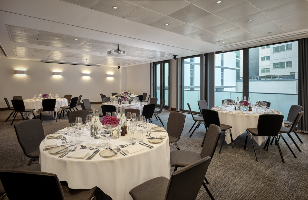 Millennium Suite at Park Plaza: elegant meeting space for corporate events and banquets.