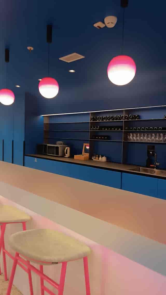 Modern meeting room refreshment station with integrated sink for business events and coffee breaks.