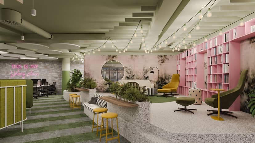 Modern meeting room at Workland Galleria Riga for creative coworking and professional events.