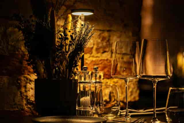 Intimate Harper Woolf restaurant tabletop for VIP dinner and high-end networking events.