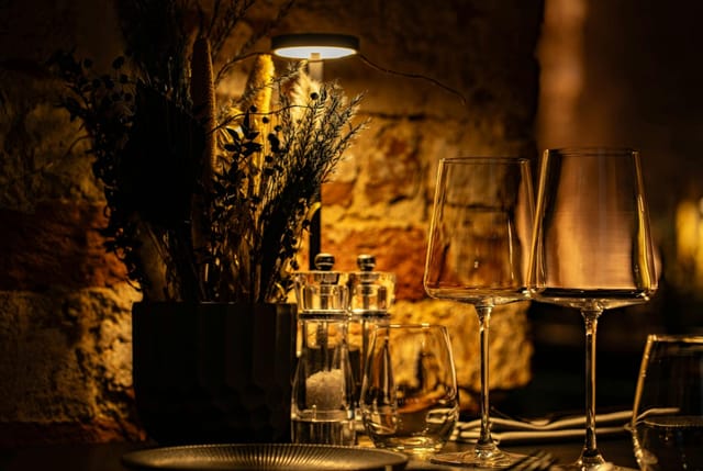 Intimate Harper Woolf restaurant tabletop for VIP dinner and high-end networking events.