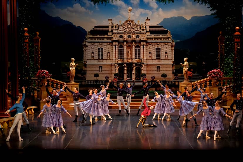 Latvian National Opera ballet stage production, immersive backdrop for corporate gala entertainment.