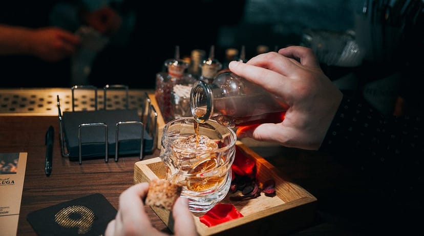 Luxury Cloud Nine restaurant beverage bar for corporate networking reception and VIP events.