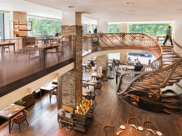 Modern private dining room in Hide Restaurant for corporate meetings and social events.
