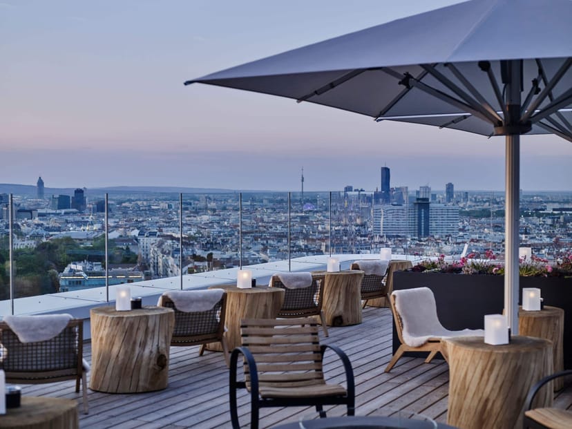 Premium rooftop lounge at TUtheSky for upscale cocktail receptions and networking events.
