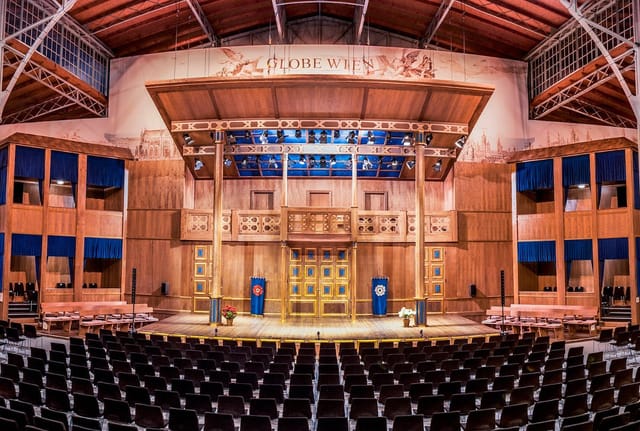 Multi-level Globe Wien cafe venue with historic architecture for gala events and keynote sessions.