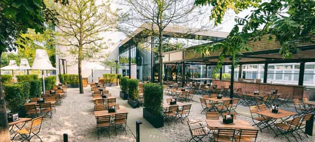 Donaubräu indoor venue at Donauturm for corporate mixers and networking events.