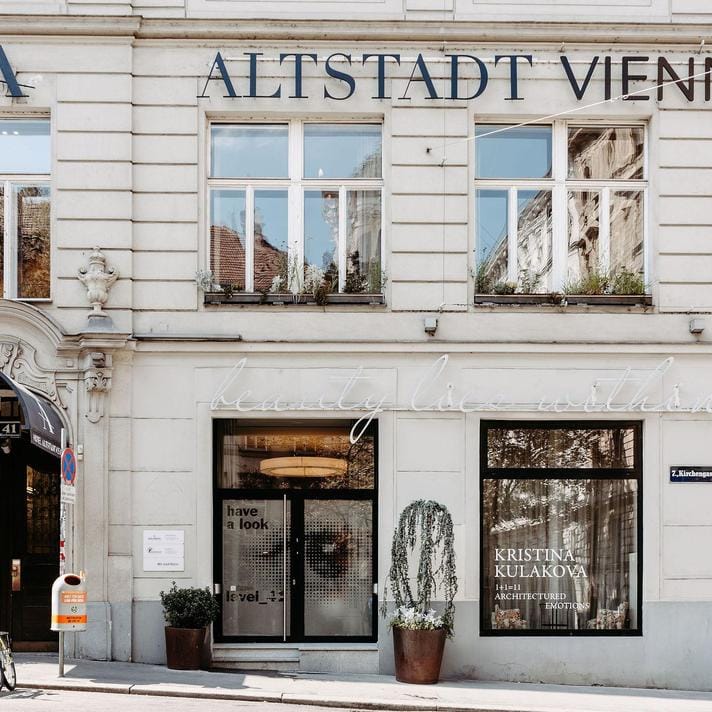 Boutique event space in Altstadt Vienna, elegant facade for brand activations and networking.