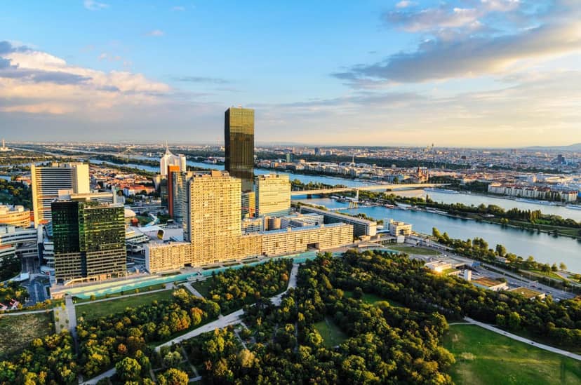 ARCOTEL Donauzentrum view of Vienna International Centre, perfect for business congresses and events.