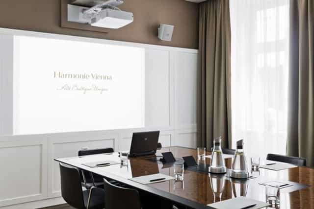 Executive boardroom at The Harmonie Vienna with AV for corporate meetings and strategy sessions.