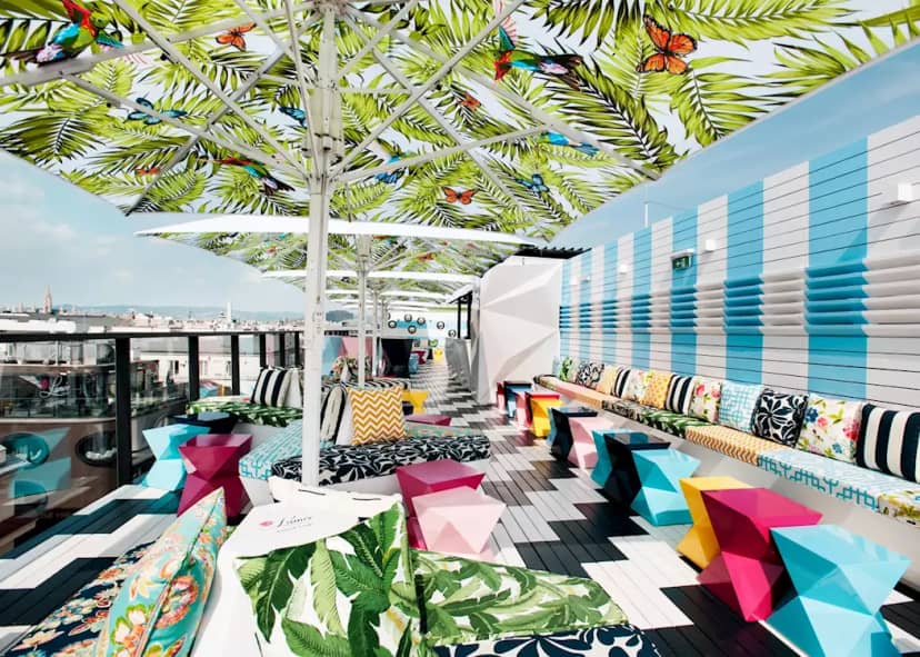 Trendy Hotel Topazz Lamee rooftop lounge for vibrant networking events and brand activations.