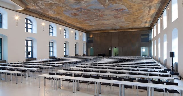 Jesuitensaal historic venue with frescoed ceiling, ideal for premium corporate events and seminars.