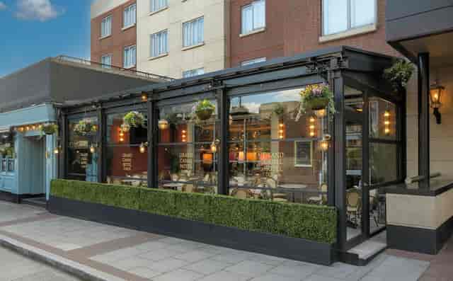 Grand Canal Hotel bar terrace: adaptable all-weather event space and cocktail venue.