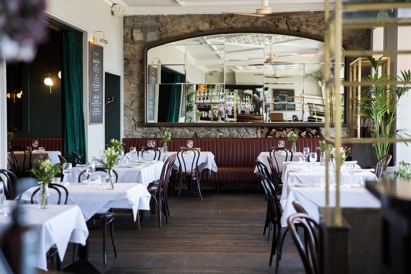 Haddington House bistro with rustic stonework for corporate dinners and VIP networking events.