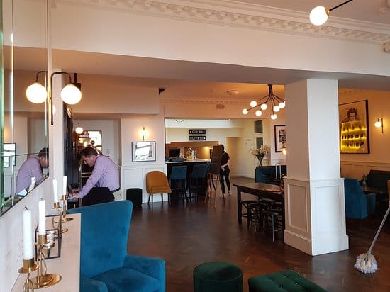 Haddington House lobby: stylish boutique networking venue with warm lighting for corporate events.