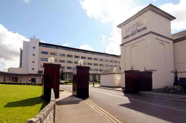 Green Isle Hotel conference hall exterior, drive-in access for corporate events and group bookings.