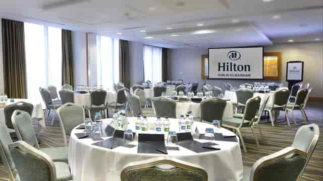 Hilton Dublin Kilmainham conference room with banquet seating for corporate meetings and events.